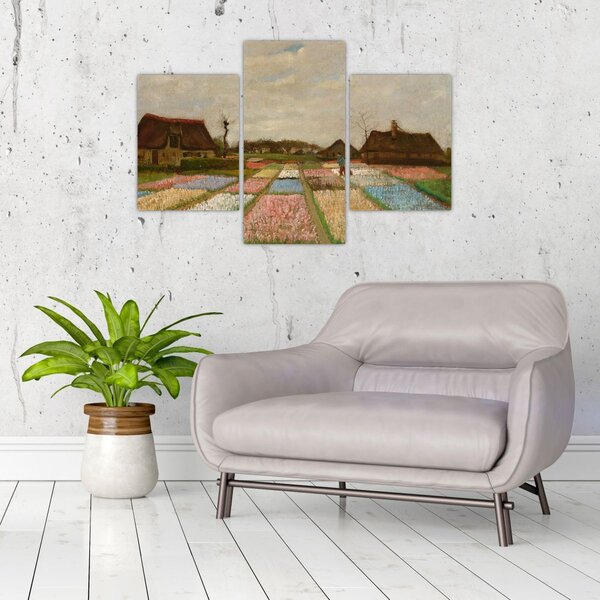Slika - Vincent van Gogh, Flower Beds in Holland, reprodukcije (90x60 cm)