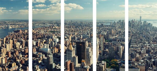 5-dijelna slika pogled na šarmantan centar New Yorka