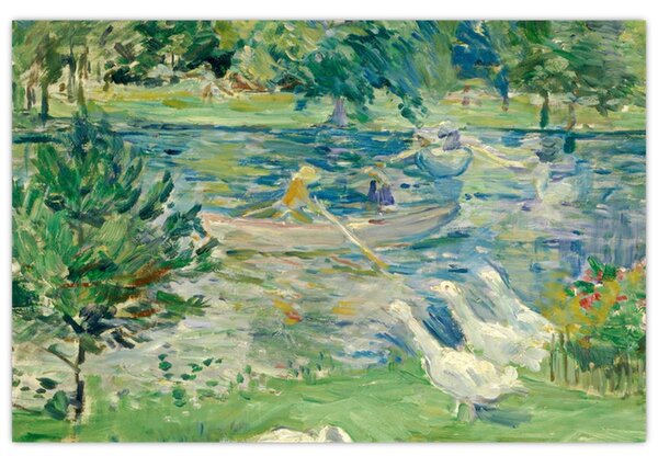 Slika - Berthe Morisot, Girl in a Boat with Geese, reprodukcije (90x60 cm)
