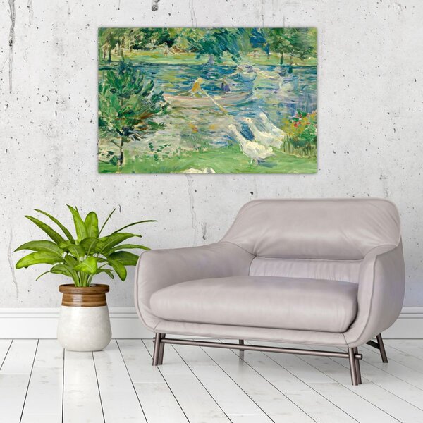 Slika - Berthe Morisot, Girl in a Boat with Geese, reprodukcije (90x60 cm)