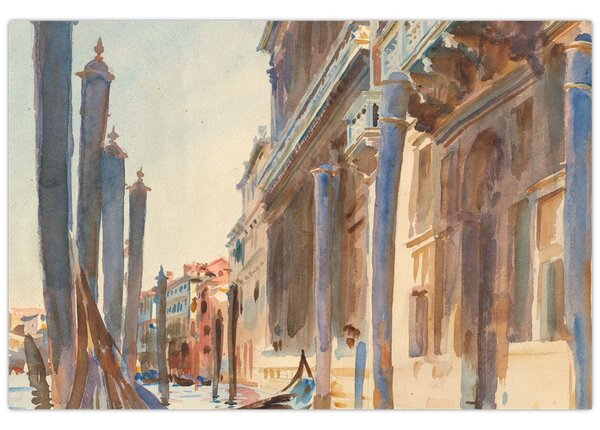 Slika - John Singer Sargent, Gondola Moorings on the Grand Canal, reprodukcije (90x60 cm)