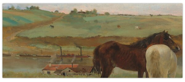 Slika - Edgar Degas, Horses in a Meadow, reprodukcije (120x50 cm)