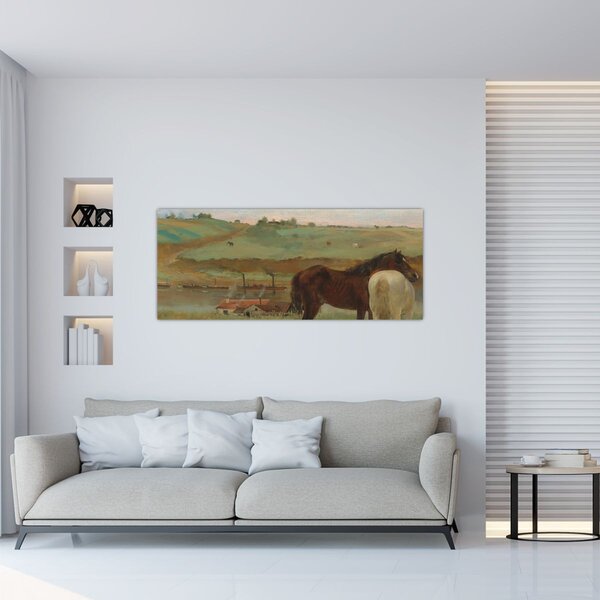 Slika - Edgar Degas, Horses in a Meadow, reprodukcije (120x50 cm)