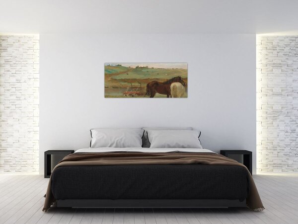 Slika - Edgar Degas, Horses in a Meadow, reprodukcije (120x50 cm)