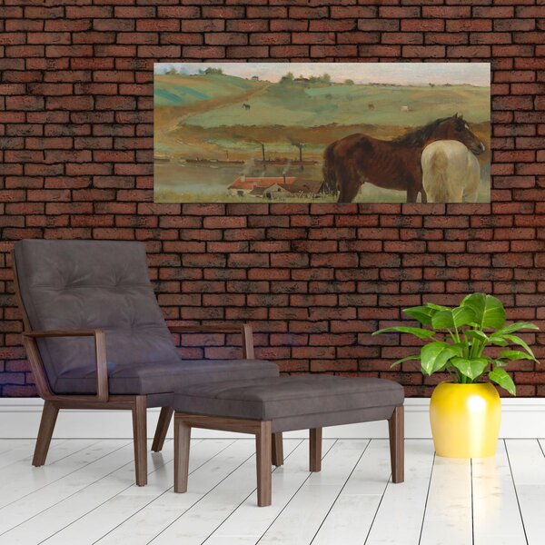 Slika - Edgar Degas, Horses in a Meadow, reprodukcije (120x50 cm)