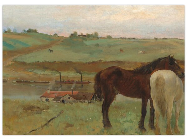 Slika - Edgar Degas, Horses in a Meadow, reprodukcije (70x50 cm)