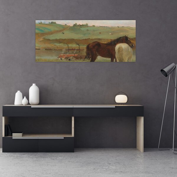 Slika - Edgar Degas, Horses in a Meadow, reprodukcije (120x50 cm)