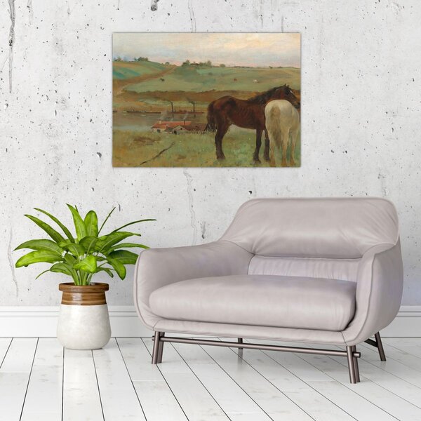 Slika - Edgar Degas, Horses in a Meadow, reprodukcije (70x50 cm)