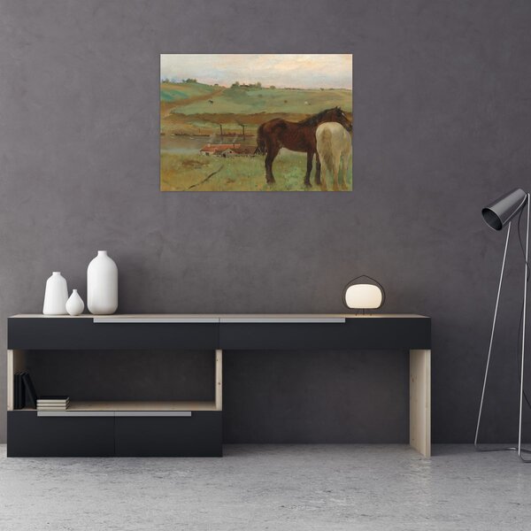 Slika - Edgar Degas, Horses in a Meadow, reprodukcije (70x50 cm)