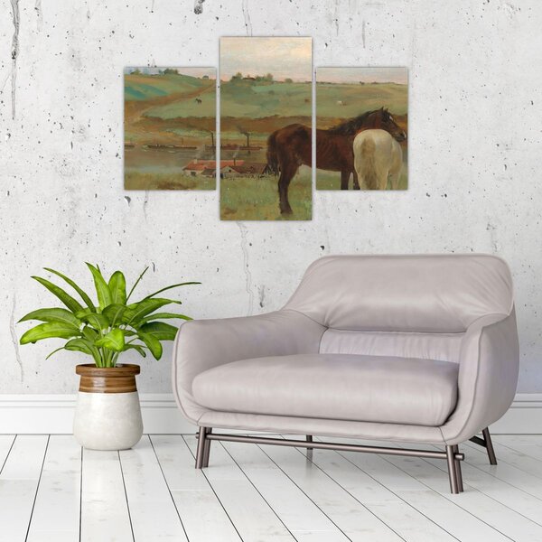 Slika - Edgar Degas, Horses in a Meadow, reprodukcije (90x60 cm)