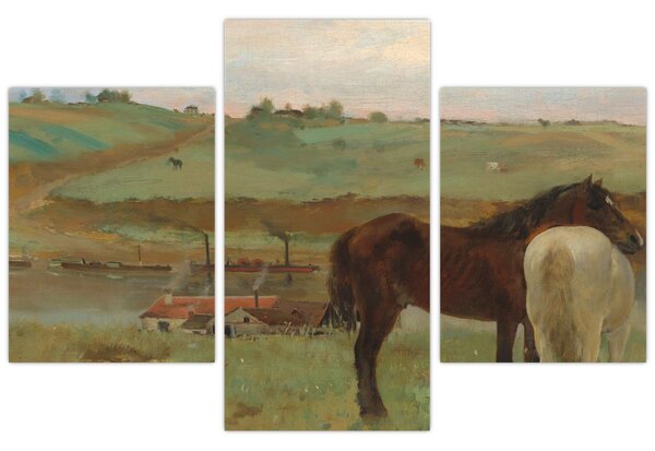 Slika - Edgar Degas, Horses in a Meadow, reprodukcije (90x60 cm)