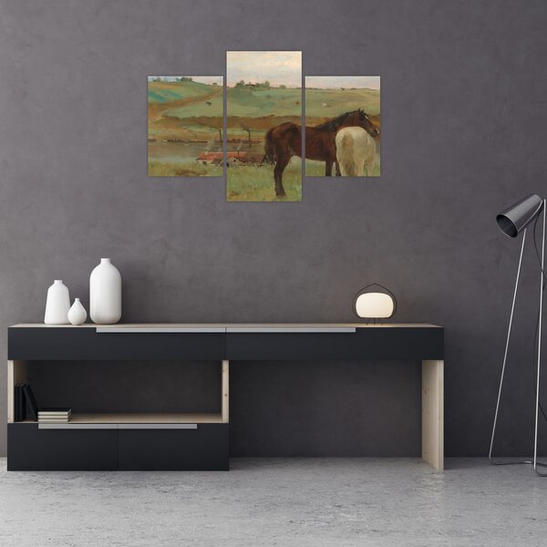 Slika - Edgar Degas, Horses in a Meadow, reprodukcije (90x60 cm)