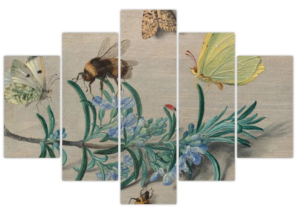 Slika - Jan van Kessel the Elder, Insects and a Sprig of Rosemary, reprodukcije (150x105 cm)