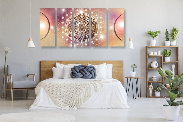 5-dijelna slika zadivljujuća Mandala