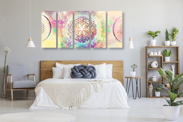5-dijelna slika Mandala u zanimljivom dizajnu