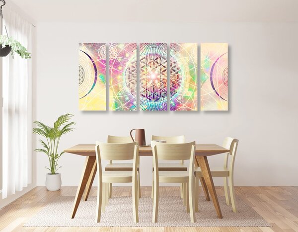 5-dijelna slika Mandala u zanimljivom dizajnu