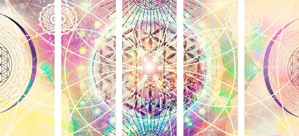 5-dijelna slika Mandala u zanimljivom dizajnu