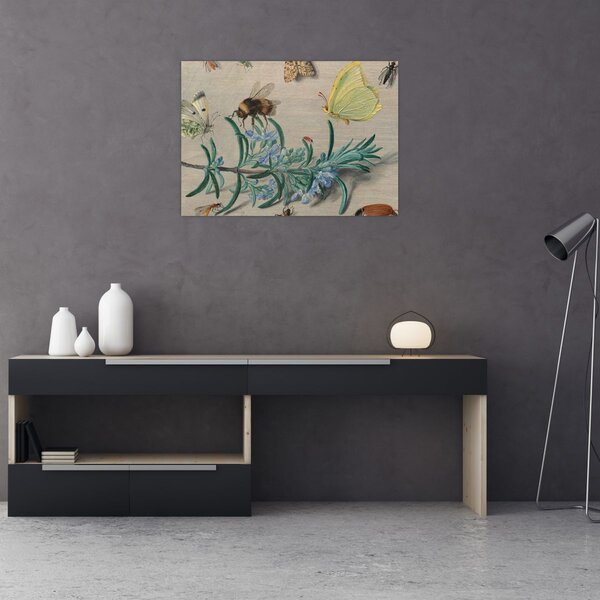 Slika - Jan van Kessel the Elder, Insects and a Sprig of Rosemary, reprodukcije (70x50 cm)