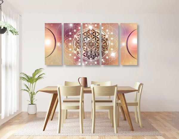 5-dijelna slika zadivljujuća Mandala