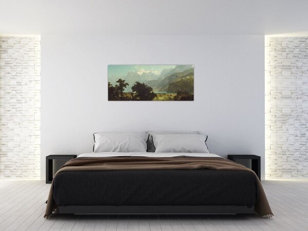 Slika - Albert Bierstadt, Lake Lucerne, reprodukcije (120x50 cm)