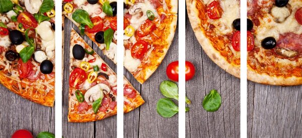 5-dijelna slika pizza