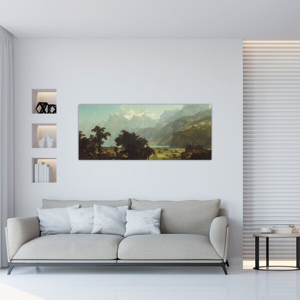 Slika - Albert Bierstadt, Lake Lucerne, reprodukcije (120x50 cm)