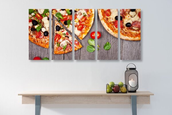 5-dijelna slika pizza