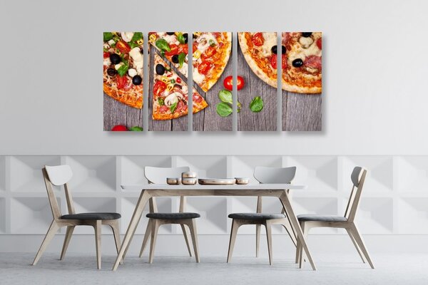 5-dijelna slika pizza