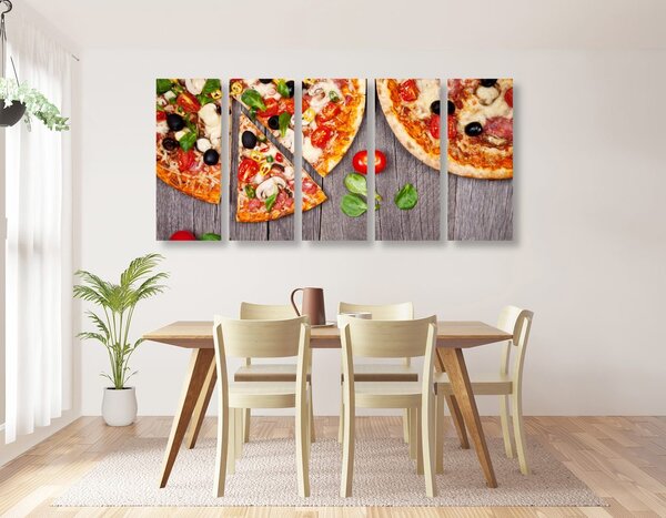 5-dijelna slika pizza