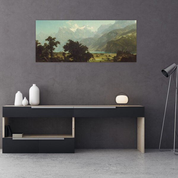 Slika - Albert Bierstadt, Lake Lucerne, reprodukcije (120x50 cm)