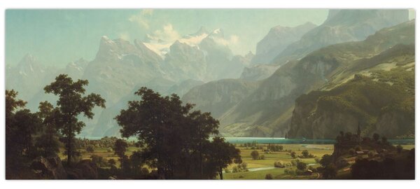 Slika - Albert Bierstadt, Lake Lucerne, reprodukcije (120x50 cm)