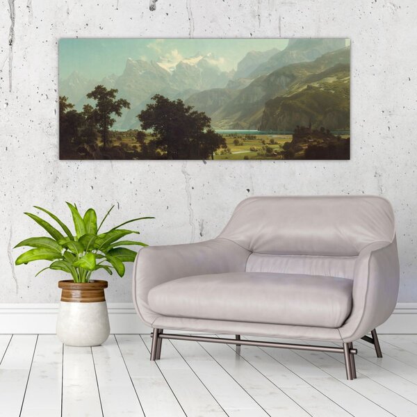 Slika - Albert Bierstadt, Lake Lucerne, reprodukcije (120x50 cm)