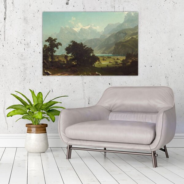 Slika - Albert Bierstadt, Lake Lucerne, reprodukcije (90x60 cm)