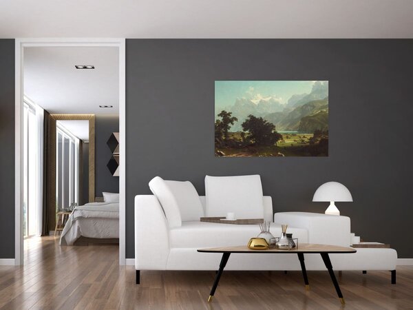 Slika - Albert Bierstadt, Lake Lucerne, reprodukcije (90x60 cm)