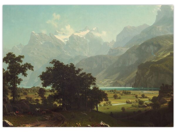 Slika - Albert Bierstadt, Lake Lucerne, reprodukcije (70x50 cm)