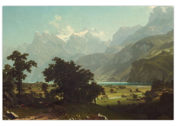 Slika - Albert Bierstadt, Lake Lucerne, reprodukcije (90x60 cm)