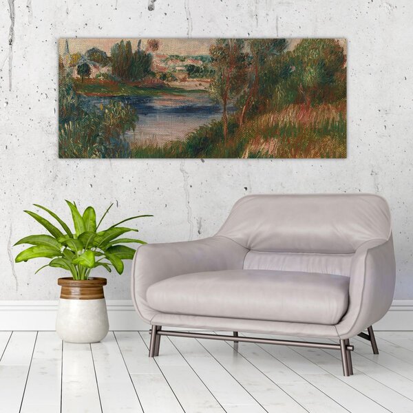 Slika - Auguste Renoir, Landscape at Vetheuil, reprodukcije (120x50 cm)