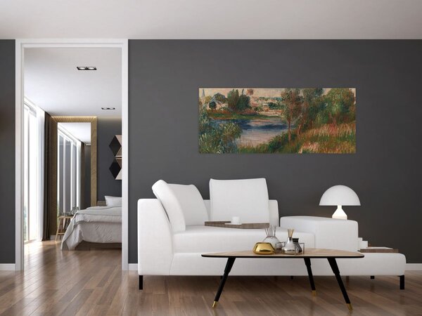 Slika - Auguste Renoir, Landscape at Vetheuil, reprodukcije (120x50 cm)