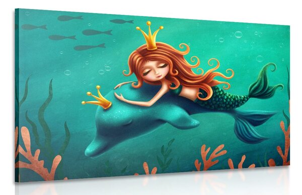 Slika morska sirena s dupinom
