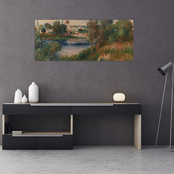 Slika - Auguste Renoir, Landscape at Vetheuil, reprodukcije (120x50 cm)