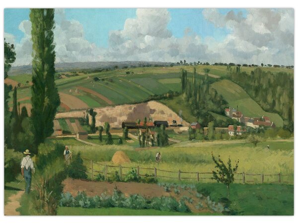 Staklena slika - Camille Pissarro, Landscape at Les Pâtis, Pontoise, reprodukcije (70x50 cm)