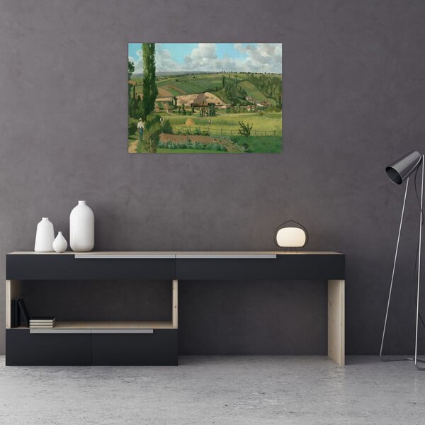 Staklena slika - Camille Pissarro, Landscape at Les Pâtis, Pontoise, reprodukcije (70x50 cm)