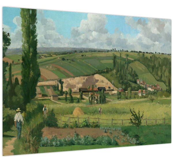 Staklena slika - Camille Pissarro, Landscape at Les Pâtis, Pontoise, reprodukcije (70x50 cm)