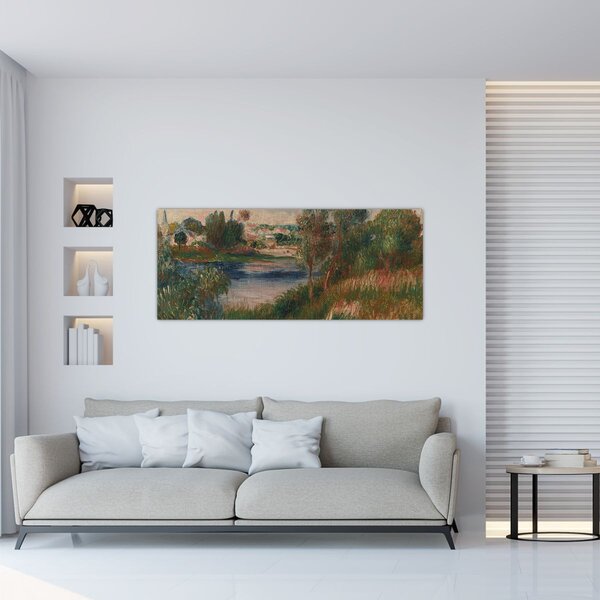 Slika - Auguste Renoir, Landscape at Vetheuil, reprodukcije (120x50 cm)