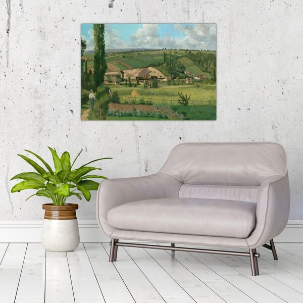 Staklena slika - Camille Pissarro, Landscape at Les Pâtis, Pontoise, reprodukcije (70x50 cm)
