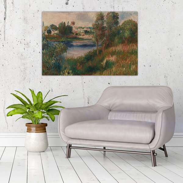 Slika - Auguste Renoir, Landscape at Vetheuil, reprodukcije (90x60 cm)