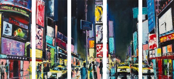 5-dijelna slika živopisni New York