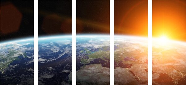 5-dijelna slika pogled na planet iz svemira
