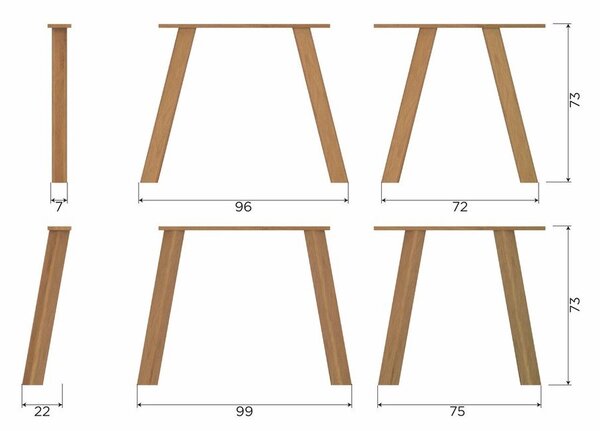 Blagovaonski stol od punog hrasta 100x180 cm Tablo – WOOOD
