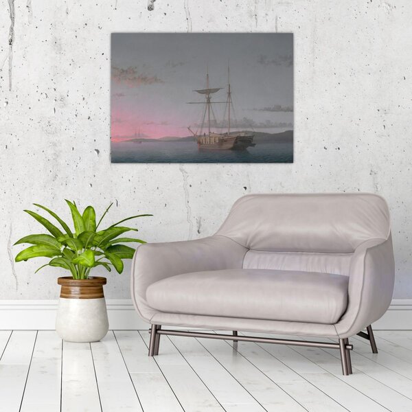 Slika - Fitz Henry Lane, Lumber Schooners at Evening on Penobscot Bay, reprodukcije (70x50 cm)